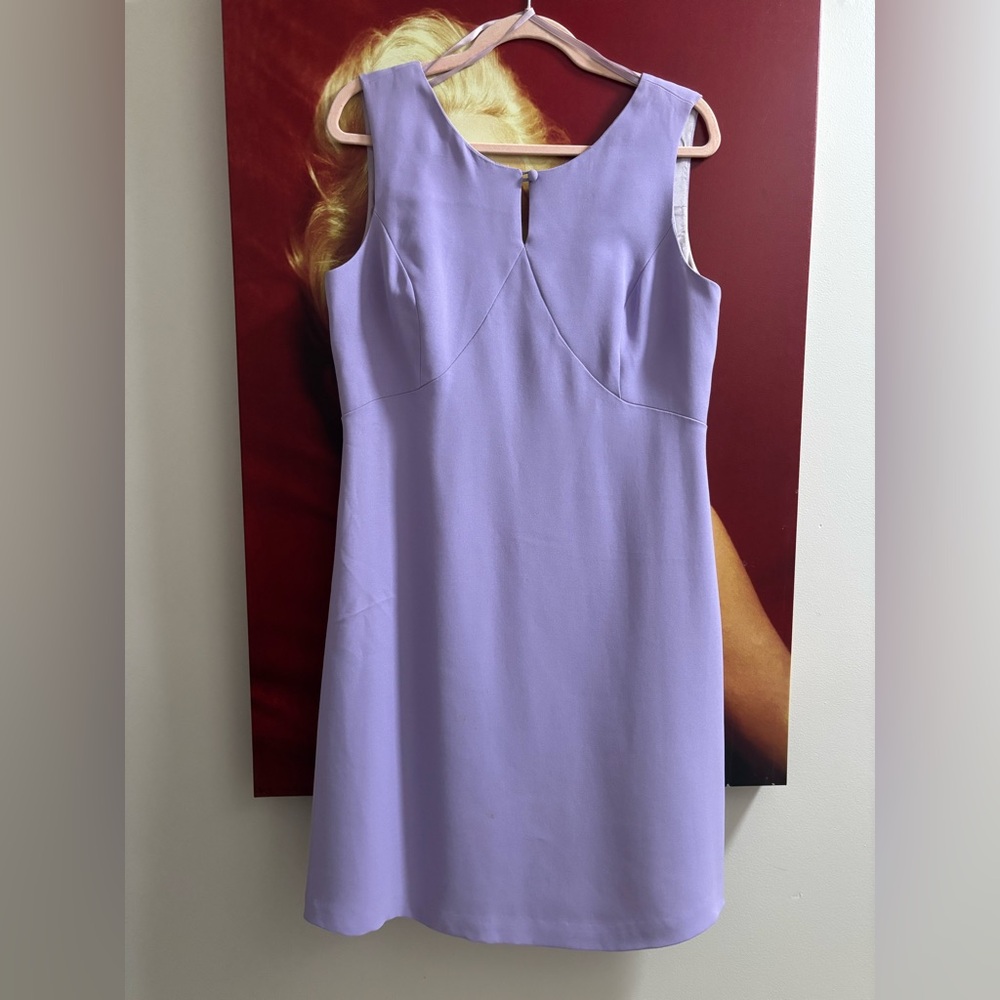Vintage Liz Claiborne Lavender Sleeveless Sheath Dress *buttons need mending